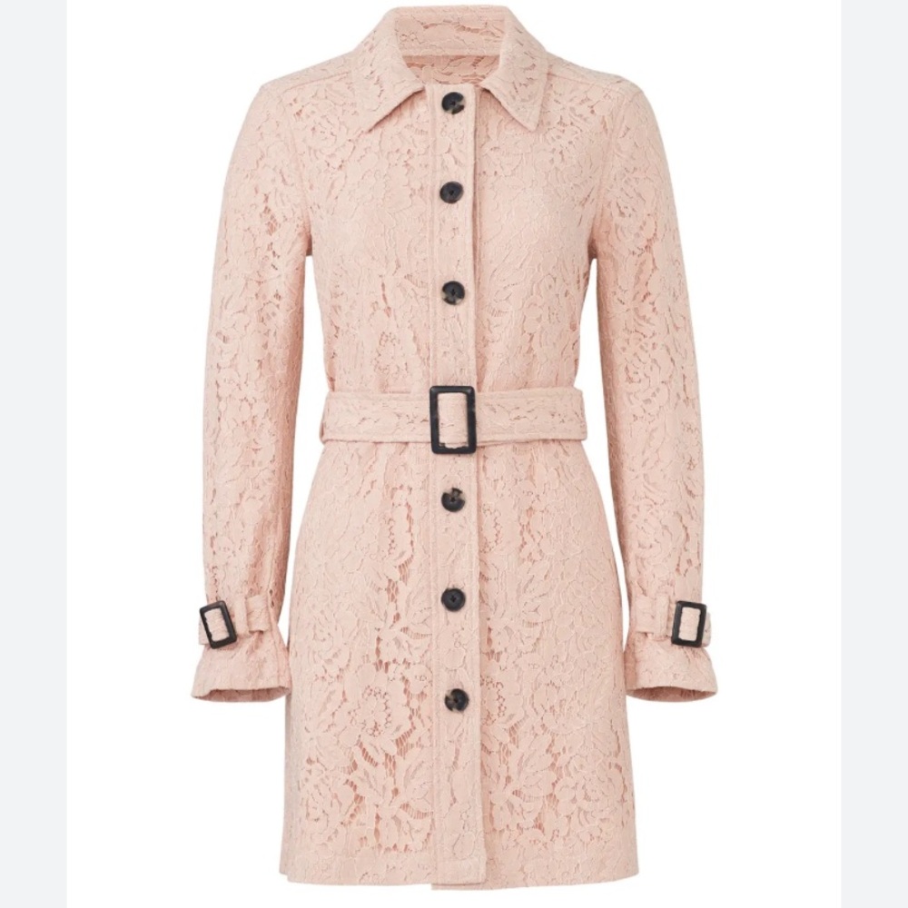 Cupcakes & Cashmere Pink Lace Trench Coat